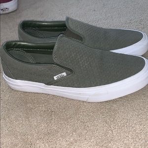 army green slip on vans